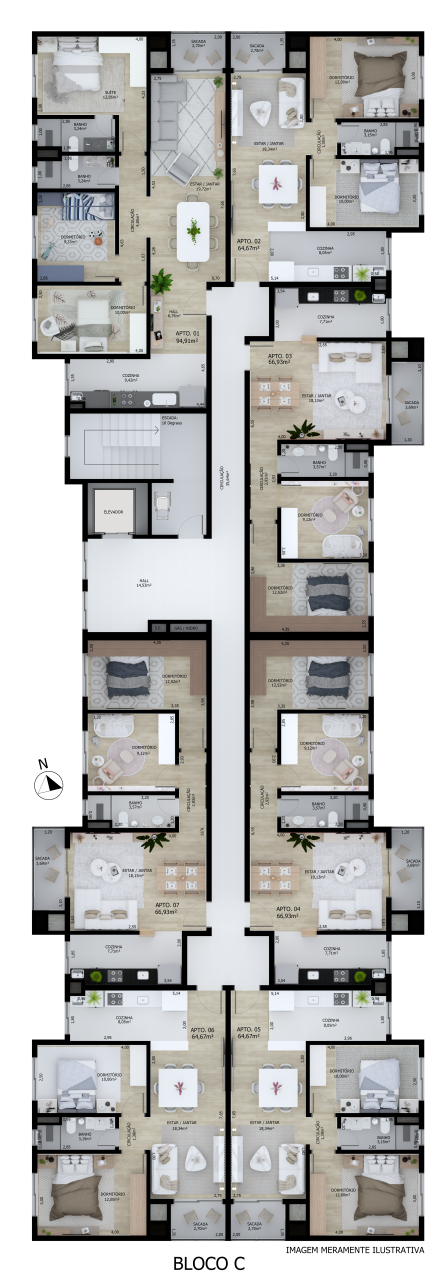 APARTAMENTO NA PLANTA EM IVOTI – 3 DORMITÓRIOS